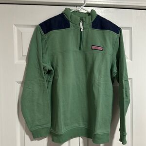 Green and navy corduroy shep shirt